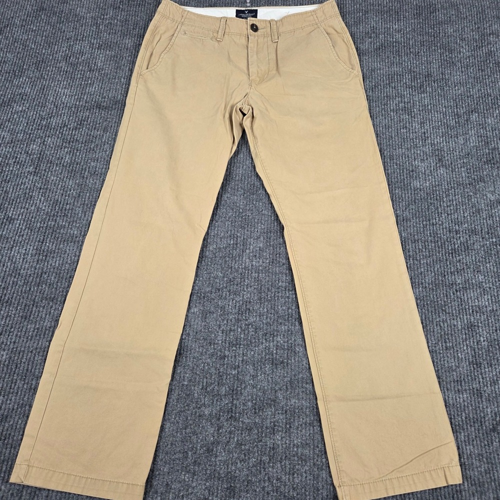 American Eagle Outfitters Mens Khaki Chino Pants Straight Fit Size 34X32